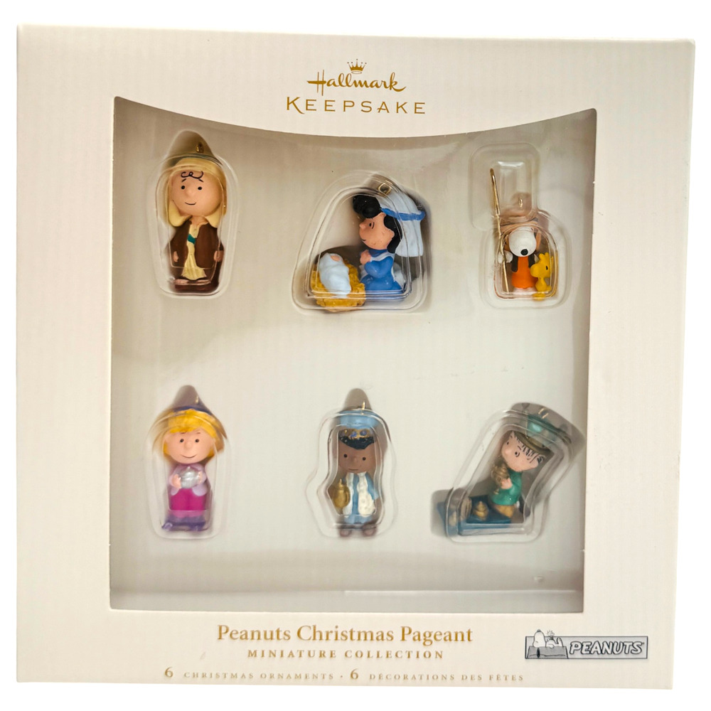 Hallmark Peanuts Christmas Pageant MINIATURE Ornament Set Snoopy Nativity Sealed